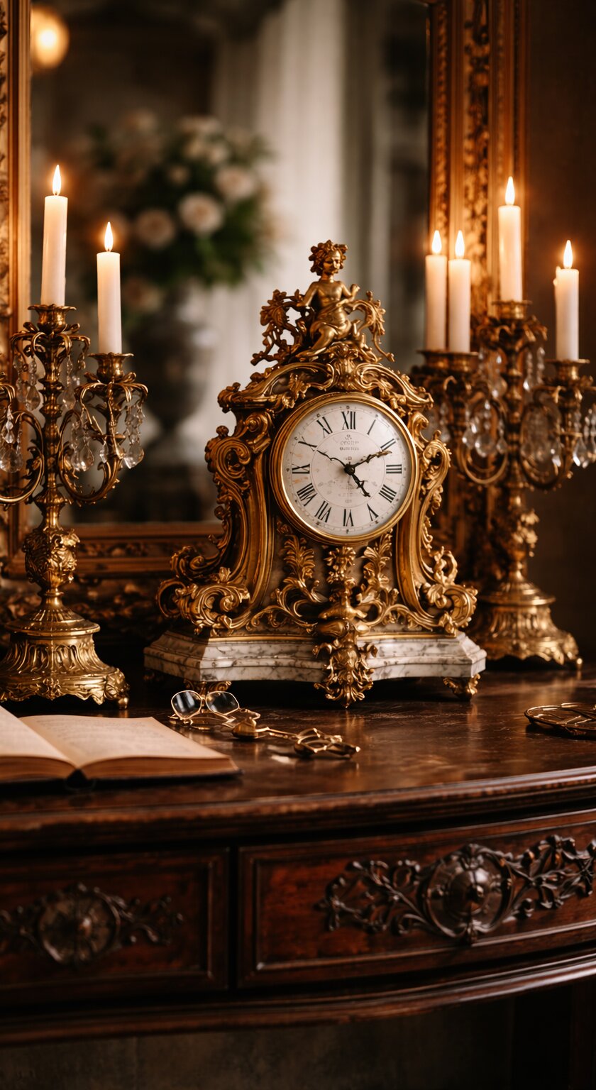 Antique clock portrait