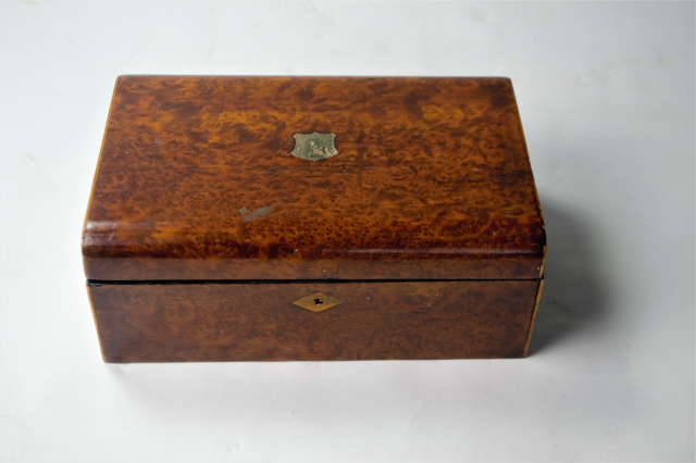 19th Century Burr Walnut Sewing Box