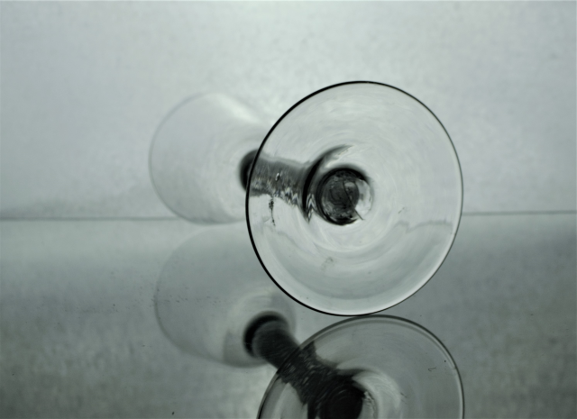 Georgian Opaque round funnel Multi Twist Plain Foot Glass.