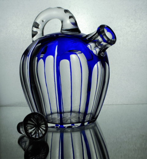 St Louis Cobalt Cordial Decanter. 