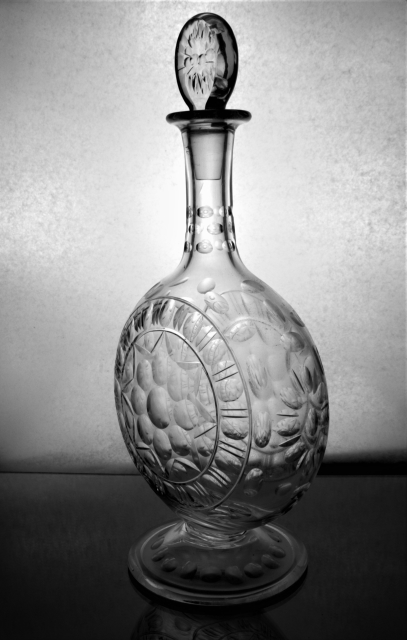 James Powell & Sons, Whitefrairs - A 'Clock-Face' Cut Decanter and Stopper.