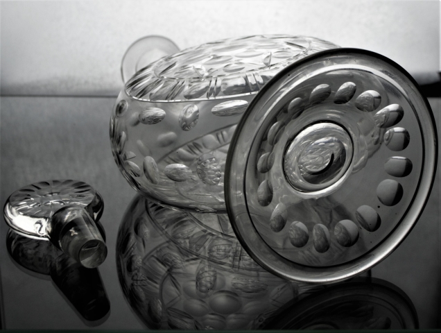 James Powell & Sons, Whitefrairs - A 'Clock-Face' Cut Decanter and Stopper.