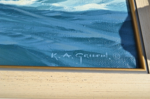 Explore our gallery of Keith Alastair Griffin's artwork, including the iconic 'The Milverton in Full Sail.' Born in 1927, his historic ship paintings command attention. Buy now!