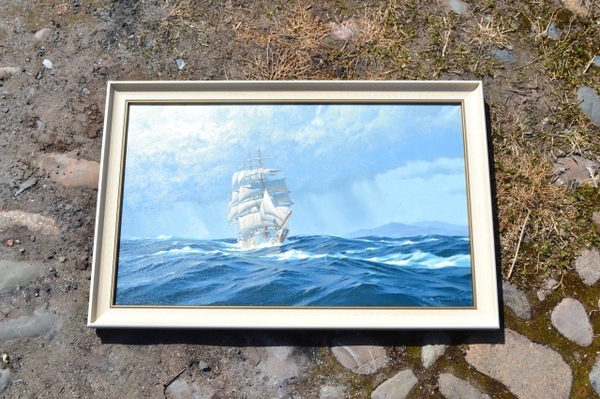 Explore our gallery of Keith Alastair Griffin's artwork, including the iconic 'The Milverton in Full Sail.' Born in 1927, his historic ship paintings command attention. Buy now!
