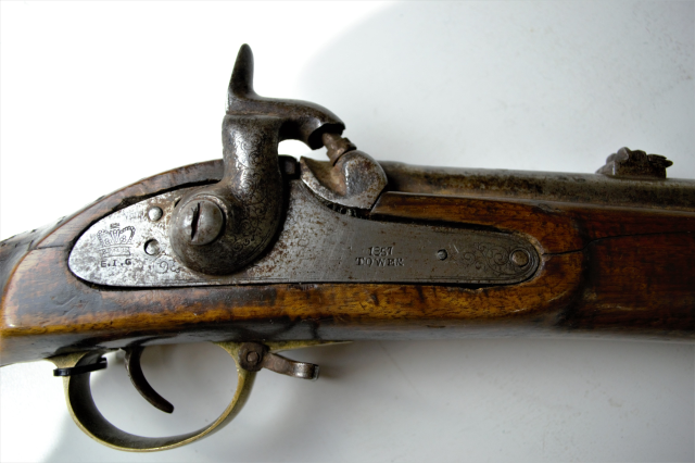 Explore the 1857 Indian Army Tower Cavalry Carbine, with obsolete calibre and smooth bore design. Take action now and delve into historic firearms!