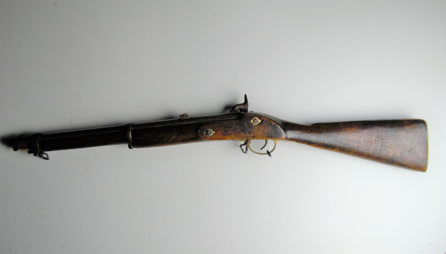 Explore the 1857 Indian Army Tower Cavalry Carbine, with obsolete calibre and smooth bore design. Take action now and delve into historic firearms!
