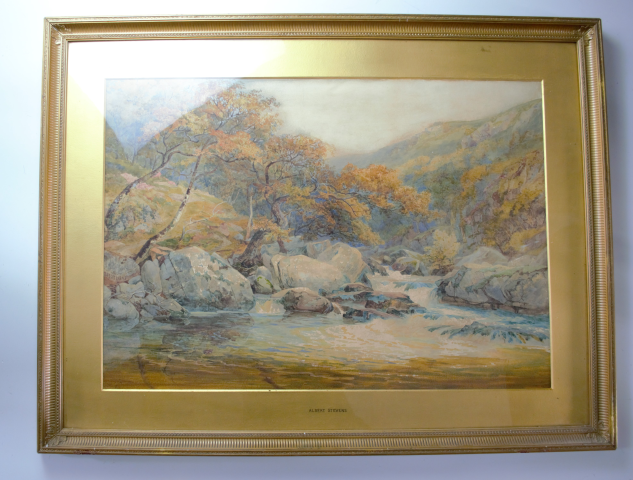 Discover our Albert Stevens collection! Shop the stunning 'Between Lynmouth Wales Meet', N Devon watercolour. Dimensions: 98cmx75cm. Buy now!