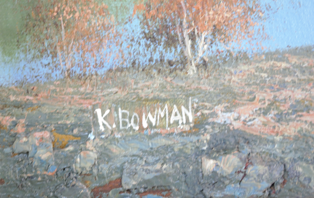 Discover the stunning 'Colorado Scene' oil on canvas painting by renowned artist Kenneth Bowman. Immerse in its beauty and details. Shop now for this masterpiece!