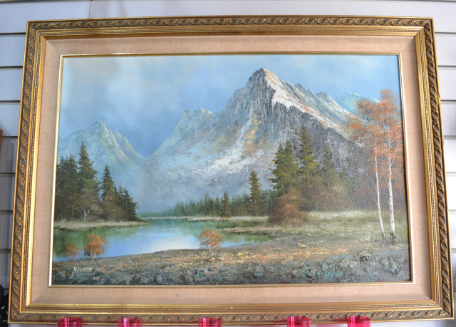 Discover the stunning 'Colorado Scene' oil on canvas painting by renowned artist Kenneth Bowman. Immerse in its beauty and details. Shop now for this masterpiece!