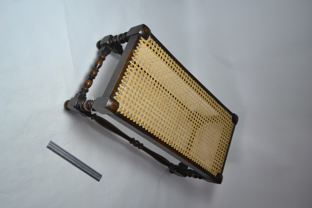 Victorian Rattan Top Oak Stool.