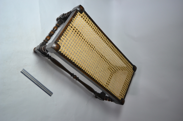 Victorian Rattan Top Oak Stool.