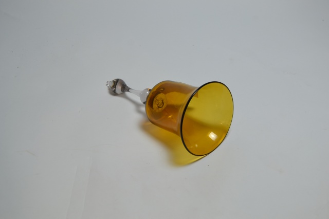 Discover our 19th Century Amber Nailsea Glass Bell, minor defect on rim. Unravel the secret of its vintage charm. Shop now!