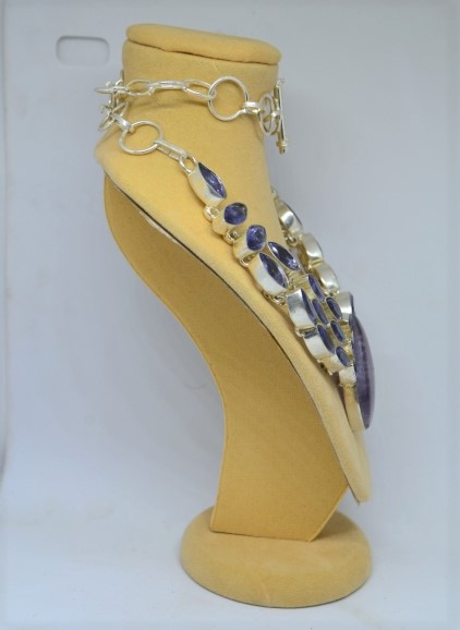 925 Silver Necklace With Amethyst.