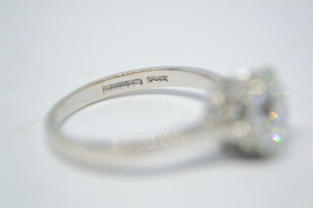 A 14 ct White Gold With CZ Ring.