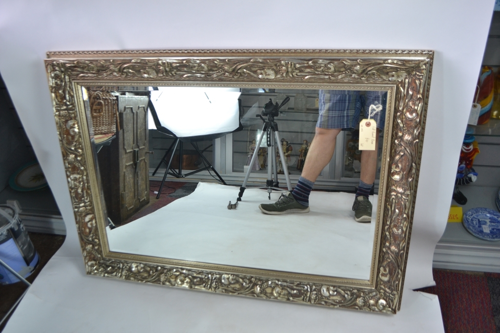 Gilt framed Bevelled edge mirror.
