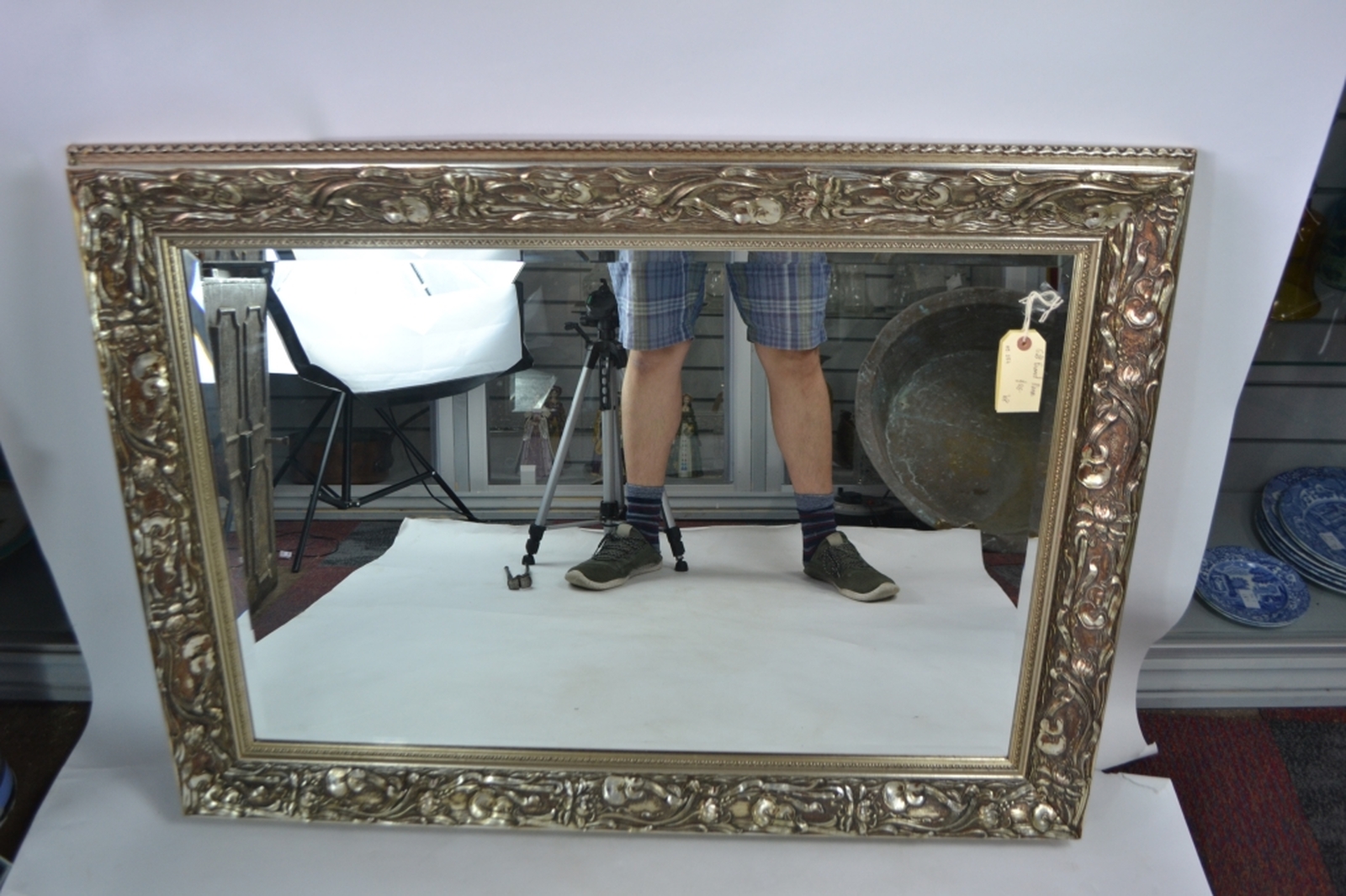 Gilt framed Bevelled edge mirror.