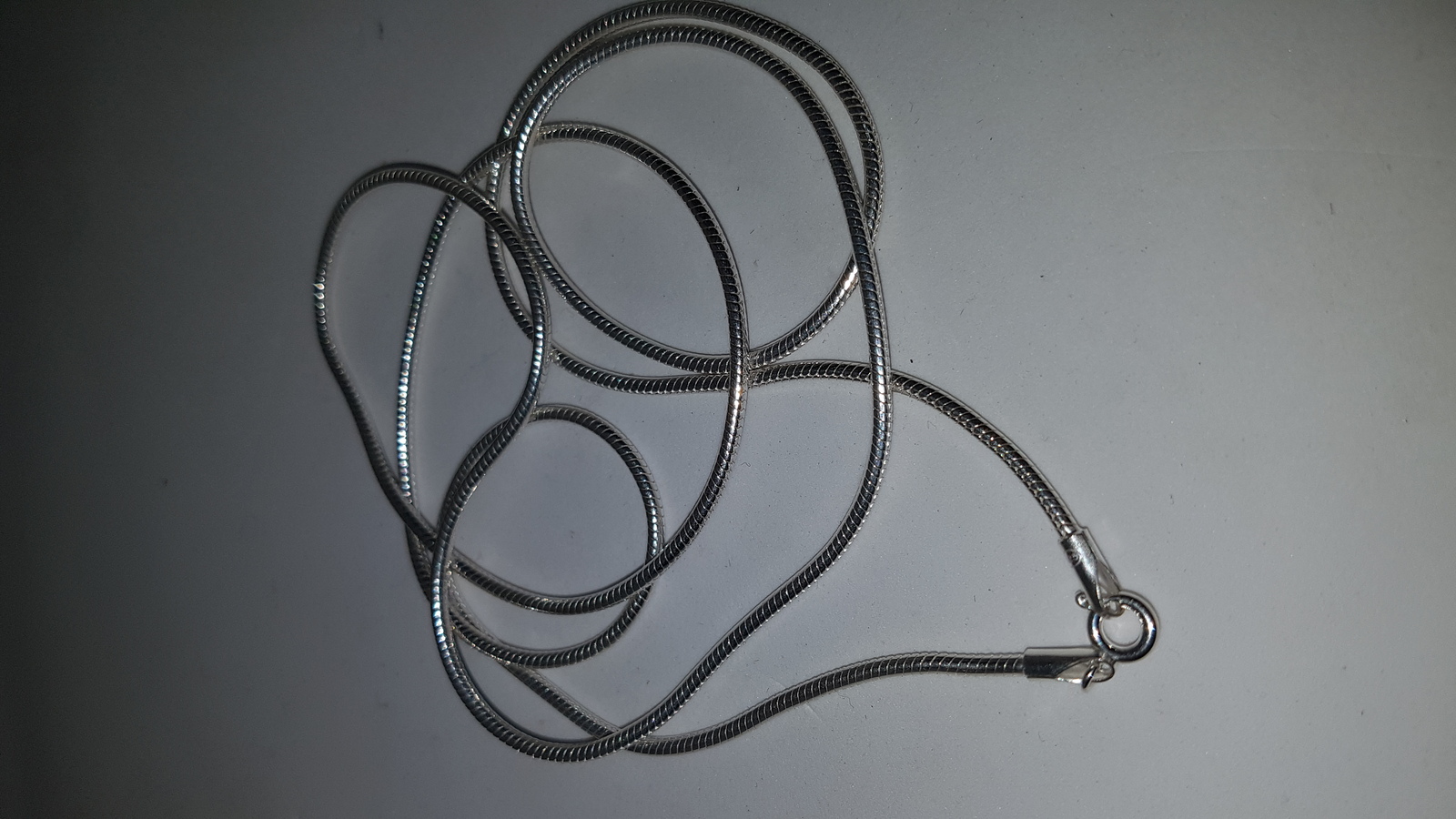 925 Long Silver Necklace Chain With Snake Pattern