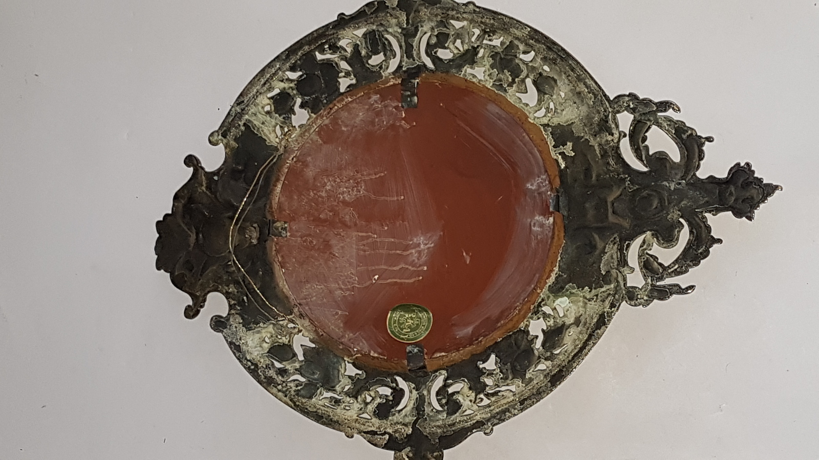 Discover our 19th-century cast brass convex wall mirror, embellished with intricate cherubs, satyr, and floral designs. Shop now for this unique 49cm x 37cm antique decor piece in excellent condition.