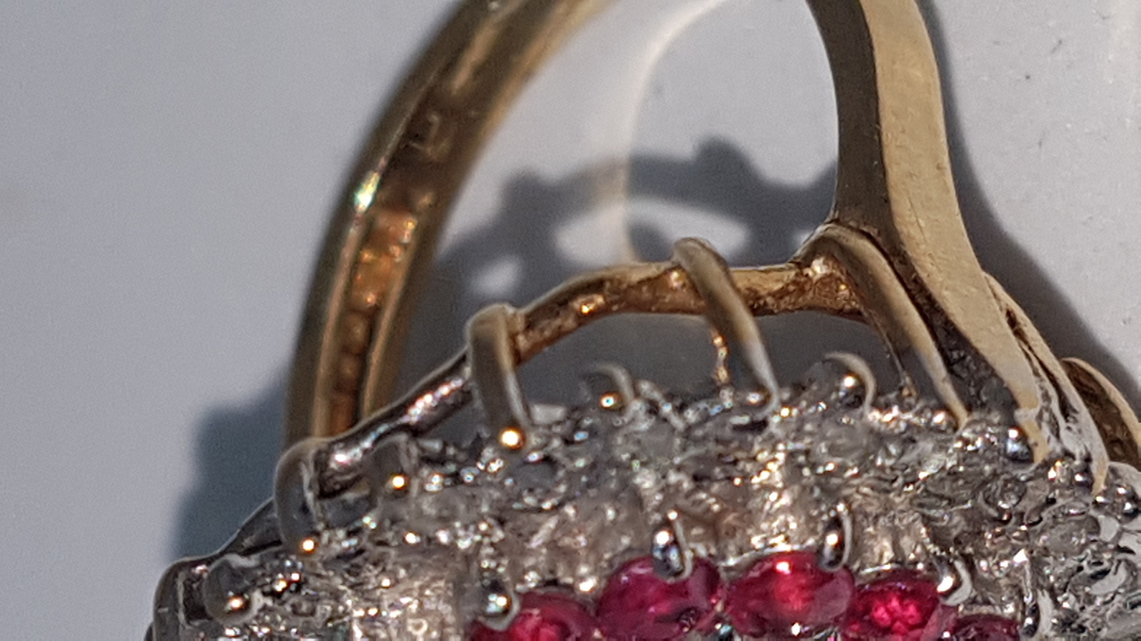 A 9ct Gold Ruby And Diamond Cluster Ring