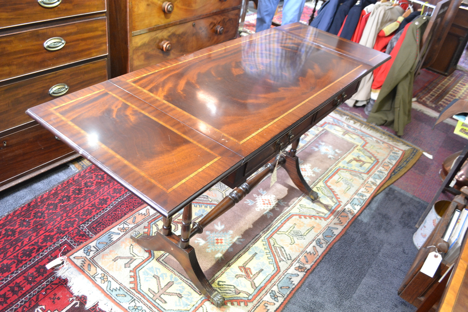 Regency Style Flame Mahogany And Satinwood Banded Table