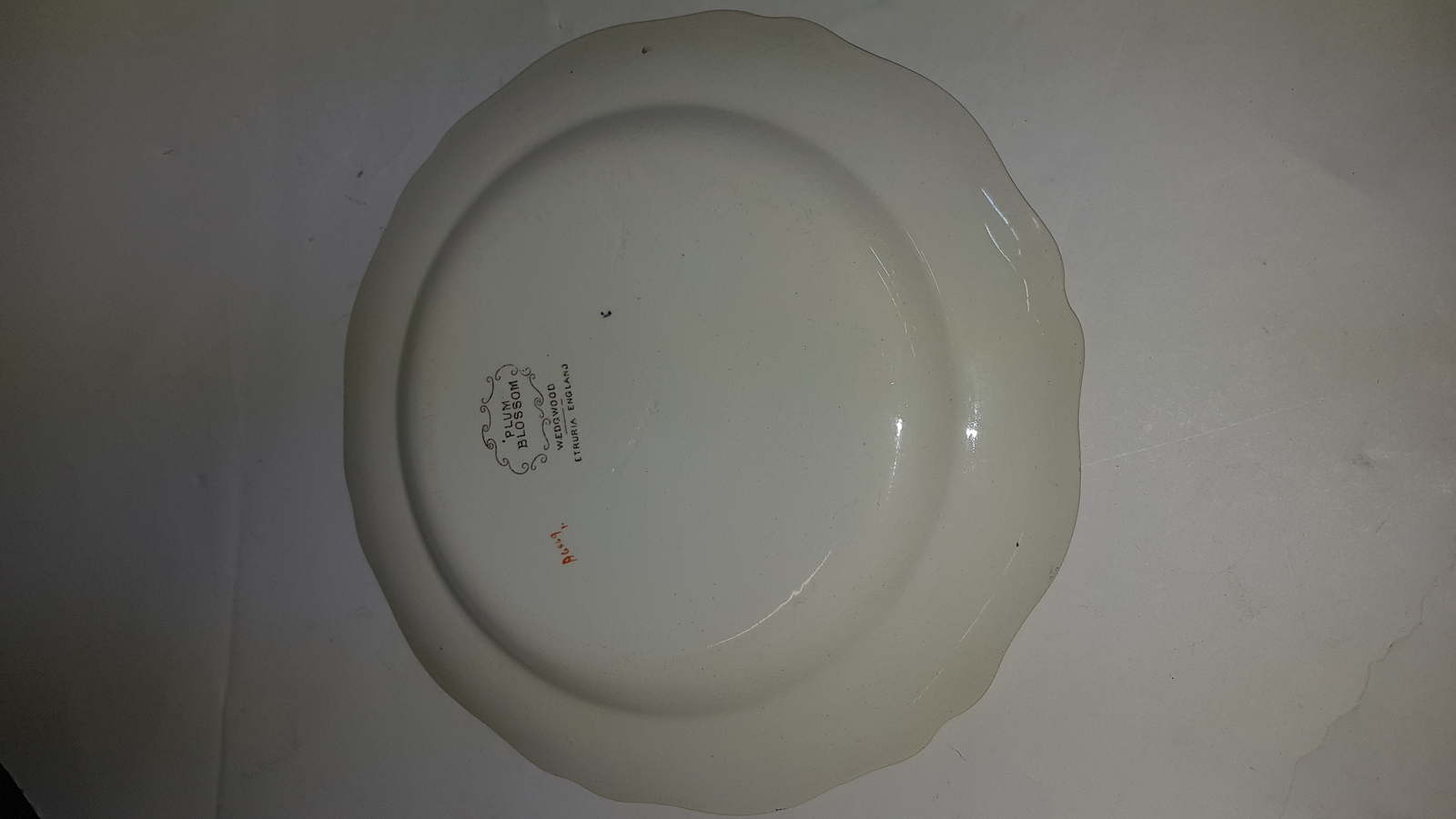 Discover our 19th-century Wedgwood plate from Etruria factory, Staffordshire! Exquisite plum blossom design, circa 1907, in pristine condition. Shop now!