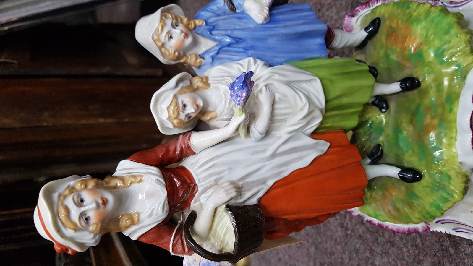 Browse our collection of late 19th c. Yardley's Lavender advertisement pastes and porcelain groups. Highlight: gilt border, Dresden factory marks. Shop now and add history to your home decor.