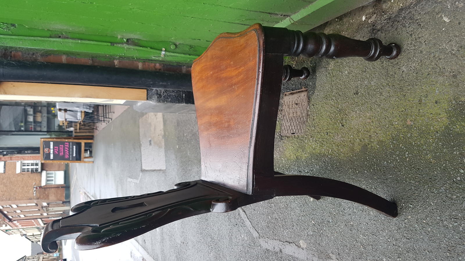 Discover our selection of Victorian mahogany hall chairs, featuring shield back and solid seat on turned legs. Own this 86cm H gem today!