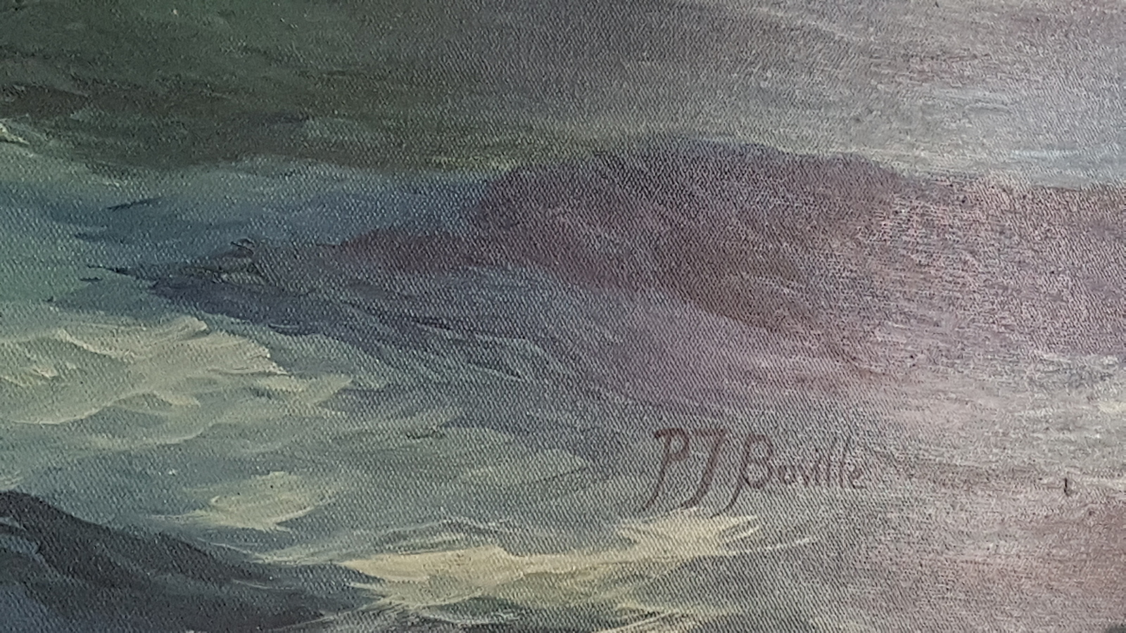 20th c. Clippers On the Open Sea, signed by P J Boville