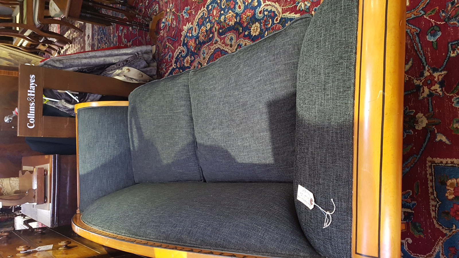 A Vintage Biedermeier Scroll End Two Seater Settee