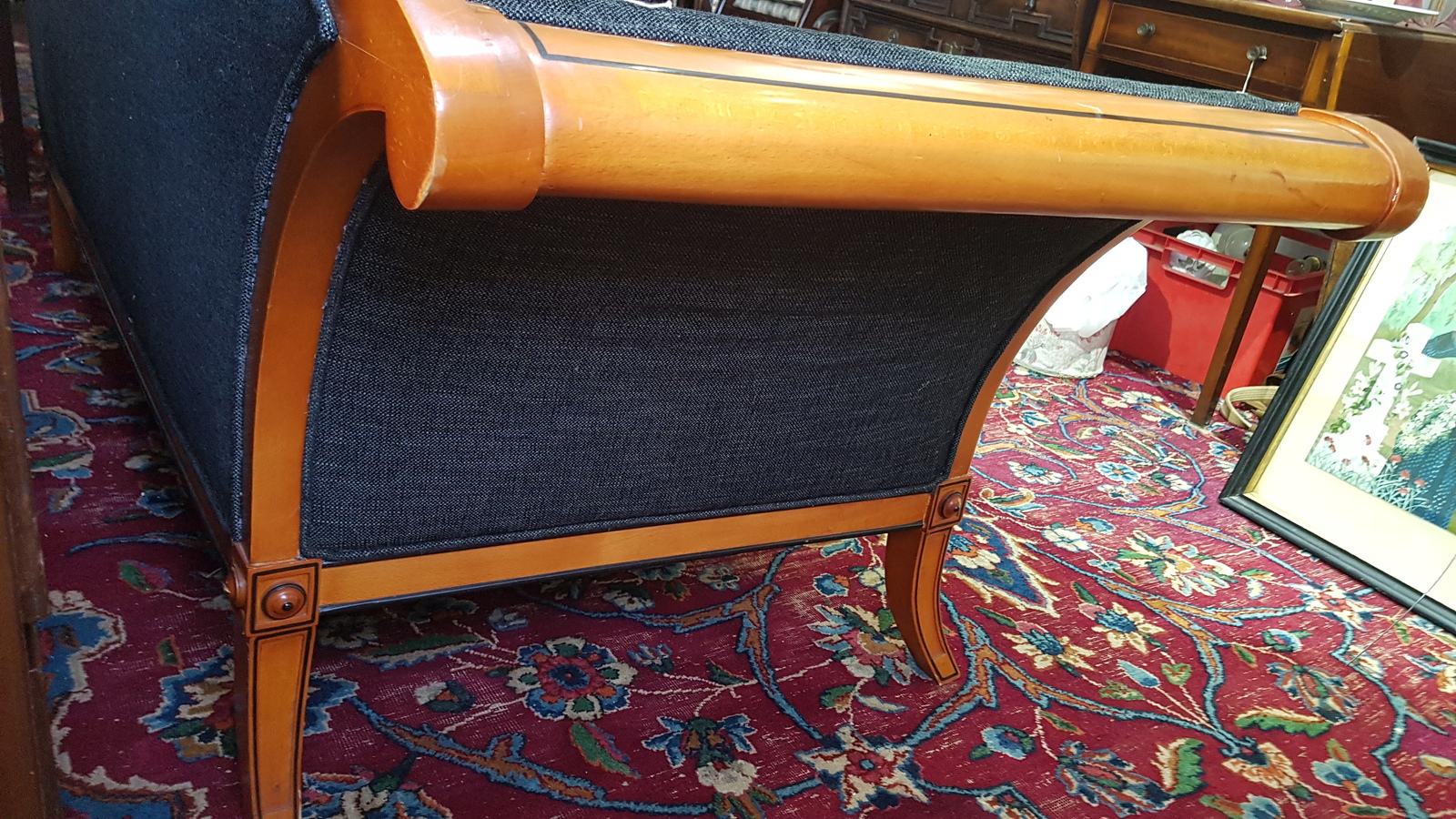 A Vintage Biedermeier Scroll End Two Seater Settee