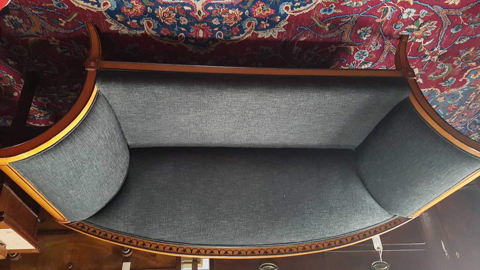 A Vintage Biedermeier Scroll End Two Seater Settee