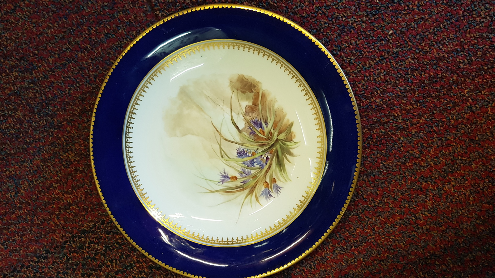 Discover our 19th C. Grainger's Worcester plate, beautifully hand-painted with wild flowers. Shop now to own this unique item, impressively marked and in good condition.