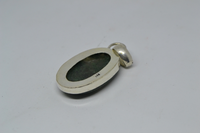 Silver Pendant with Moss Agate.