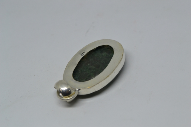 Silver Pendant with Moss Agate.