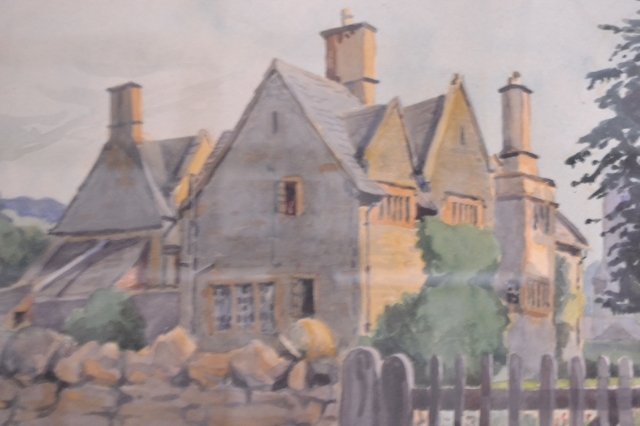 Country House Scene Watercolour by Anita Primrose.
