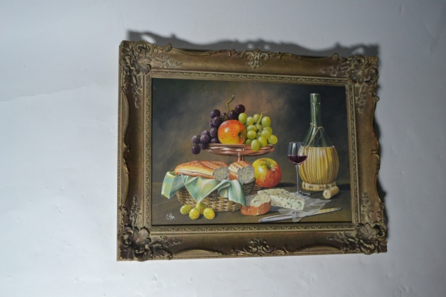 Discover original still life oil paintings by C. Hope. Shop now to add a touch of cosy rustic charm to your space with depictions of fruit, bread, and more!
