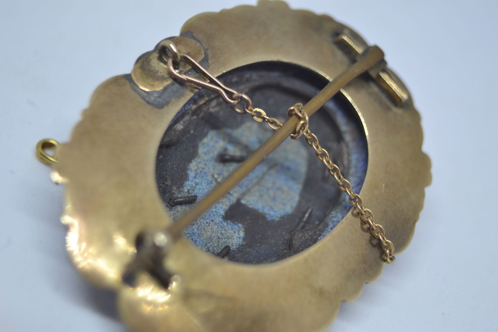 Victorian Enamelled Diamond And Pearl Brooch