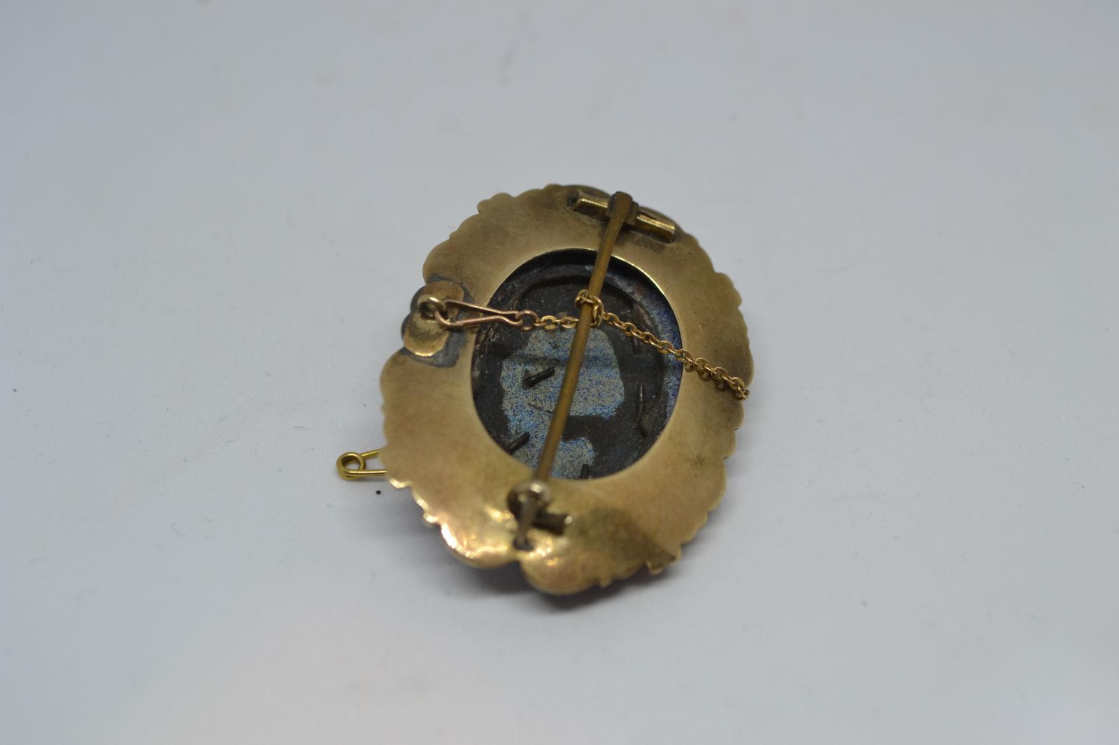 Victorian Enamelled Diamond And Pearl Brooch